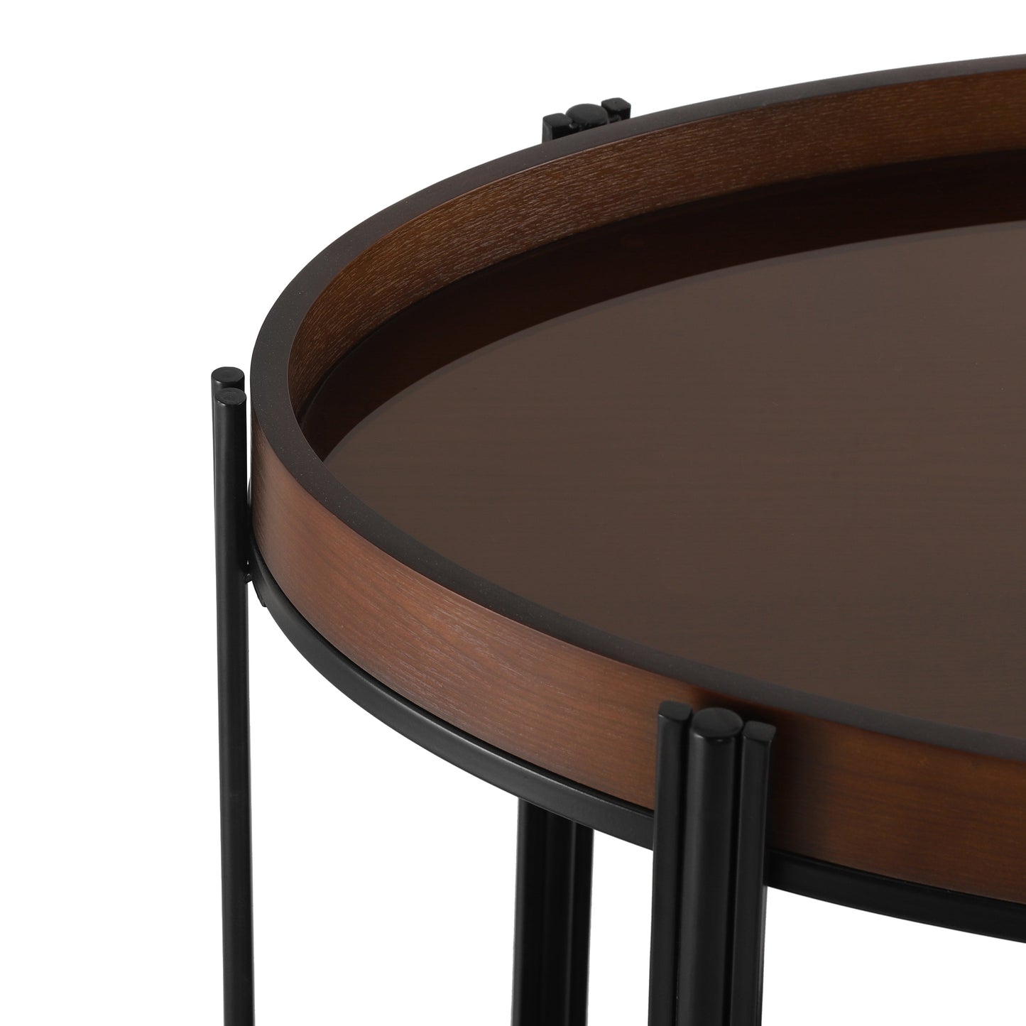 Oval 2 Shelf Dark Kitchen Cart