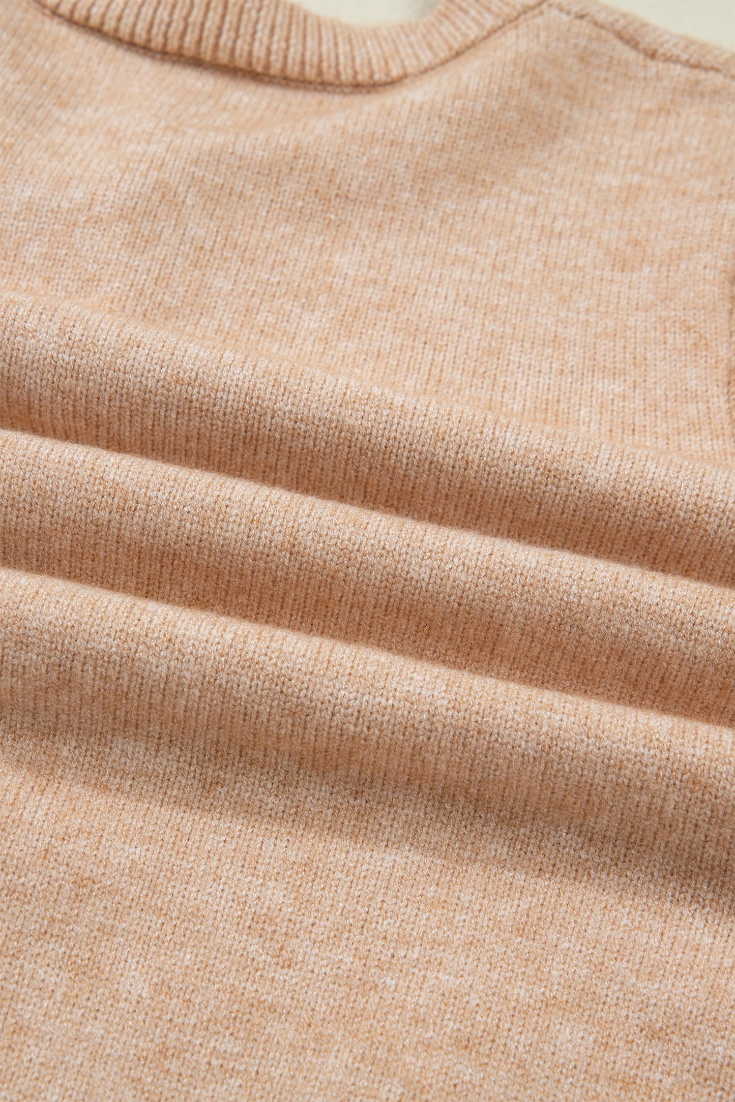 Yamileth Oatmeal Ruffle Trim Sweater