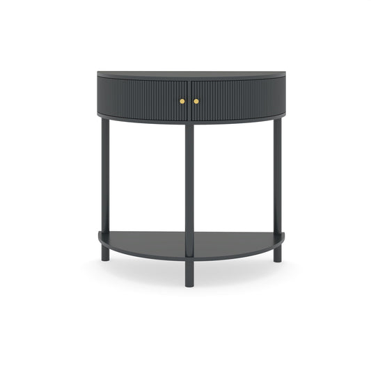 Demi Lune Console Table With 2 Storage Drawers