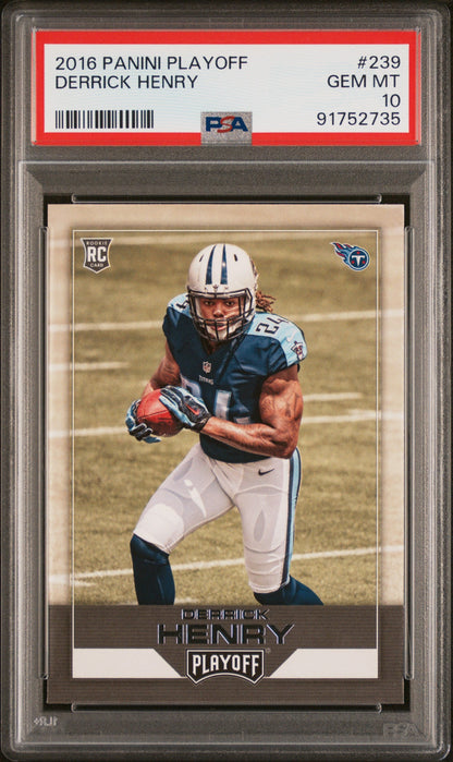 Graded 2016 Panini Playoff Derrick Henry #239 Rookie RC Football Card PSA 10 Gem Mint