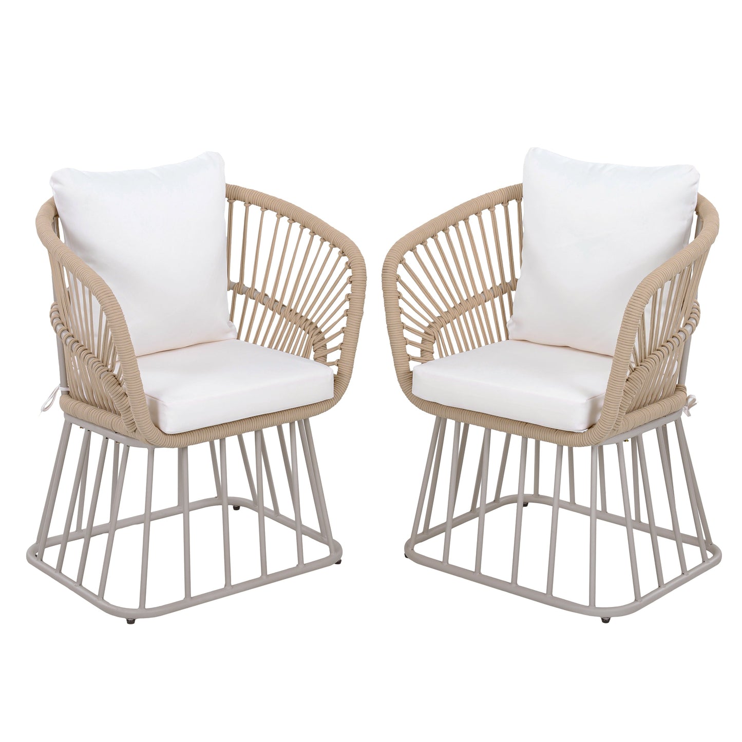 Outdoor Dining Chair MP1 - Teak Finish Wicker & Steel Frame