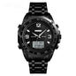 Dual-display Multi-function Business Steel-band Digital Watch