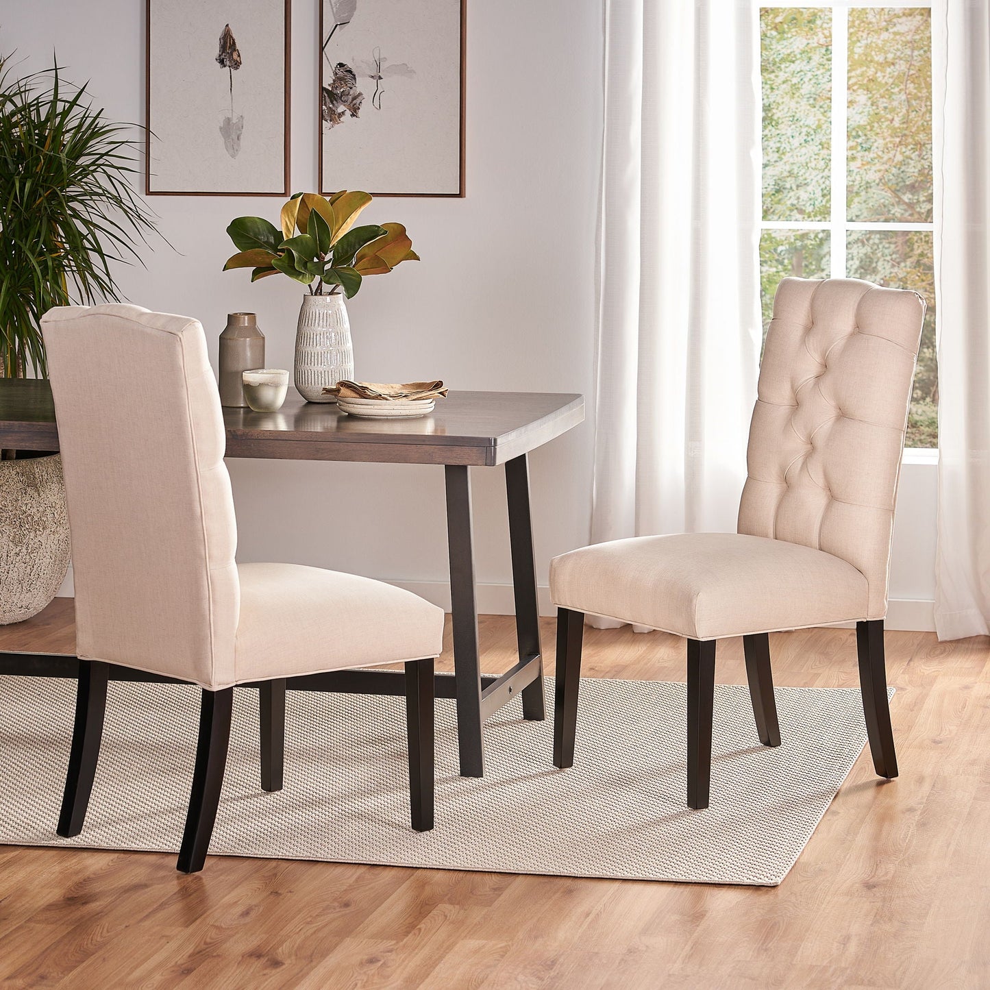 Harding Tufted Dining Chair Set of 2 - Natural