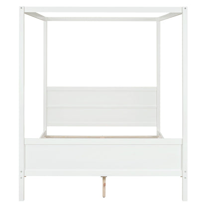 Canopy Platform Bed With Headboard And Footboard, Slat Support Leg