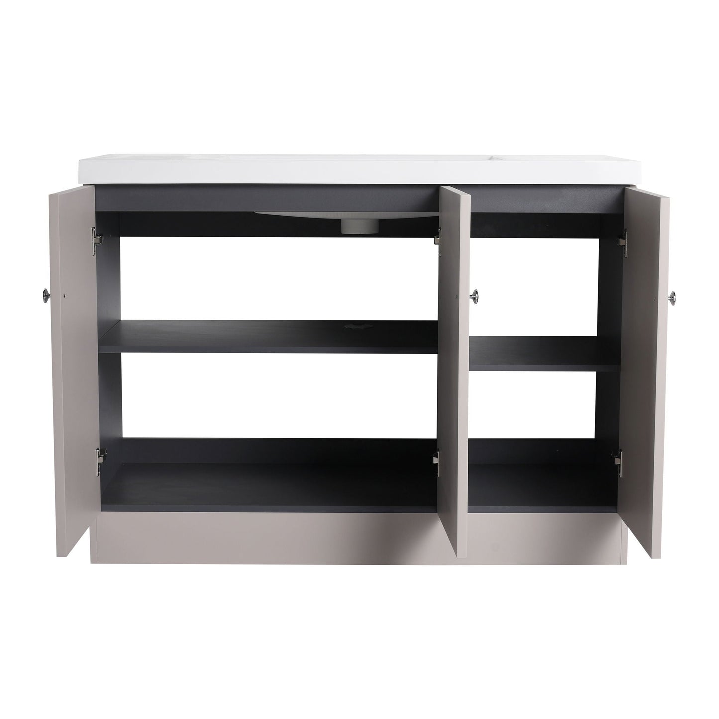 Contemporary Freestanding Bathroom Vanity With Resin Sink & Soft-Close Cabinet Doors