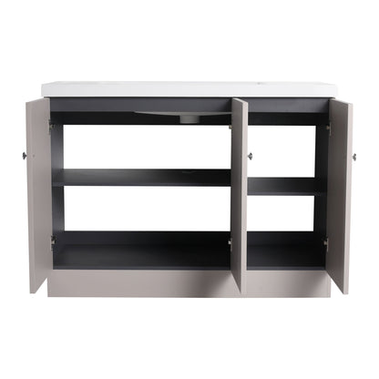 Contemporary Freestanding Bathroom Vanity With Resin Sink & Soft-Close Cabinet Doors
