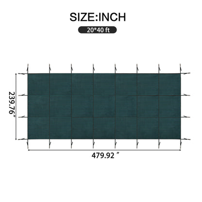 Swimming Pool Safety Cover, Fits 20x40ft Rectangular Pools