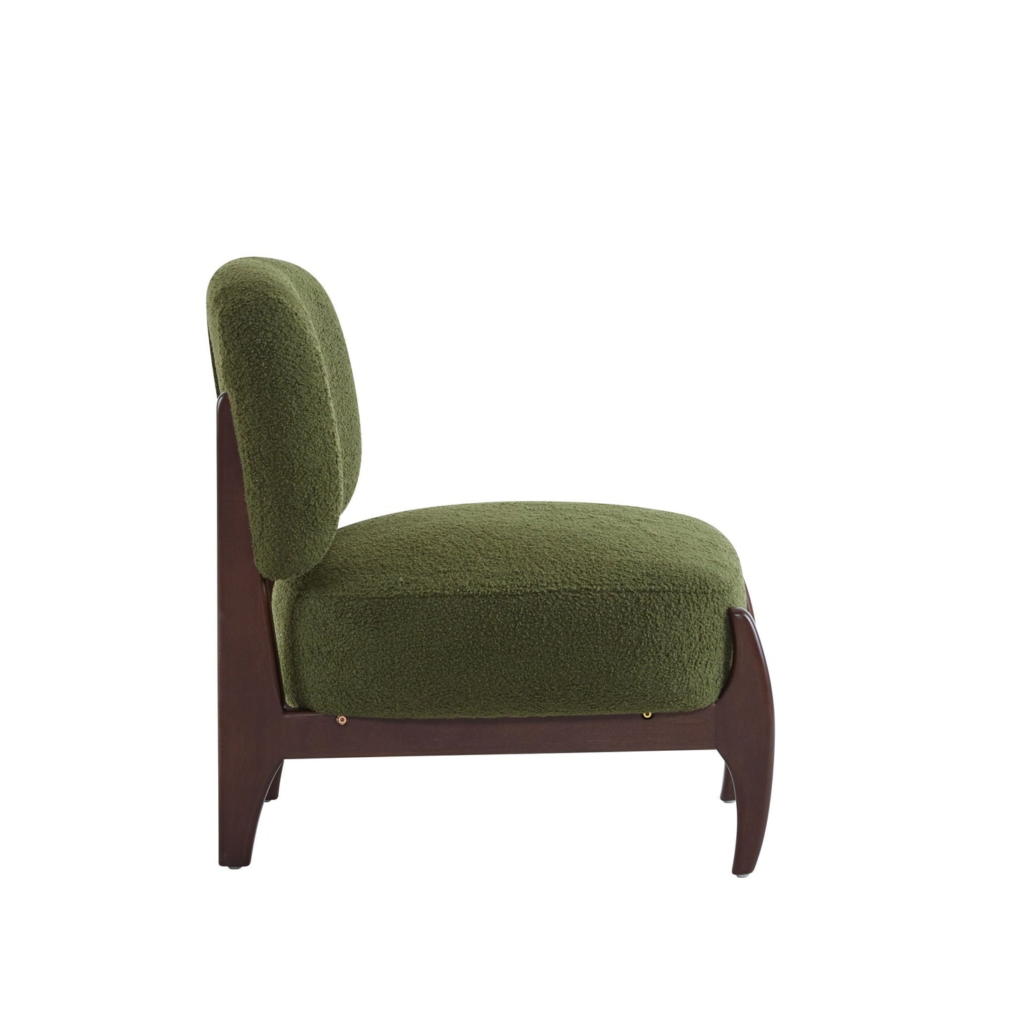 Modern Boucle Lounge Chair With Solid Wood Frame