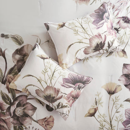 8 Piece Cotton Printed Comforter Set Blush California King
