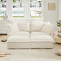 Slipcovered Sofa 2 Seater Sofa With 2 Ottomans