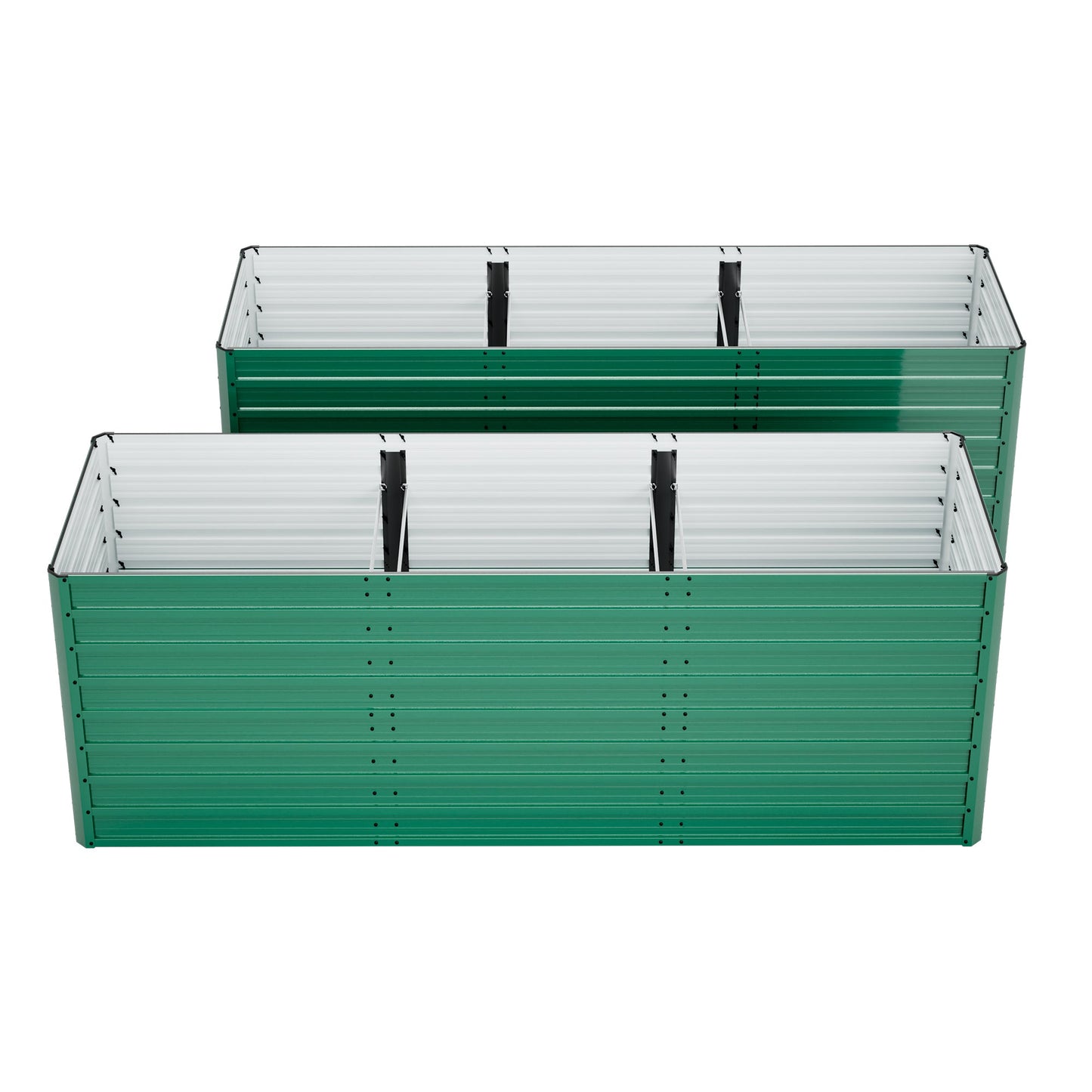 2-Pack 93.7" x 31.5" x 32.3" Raised Garden Bed with Ergonomic No-Bend Design