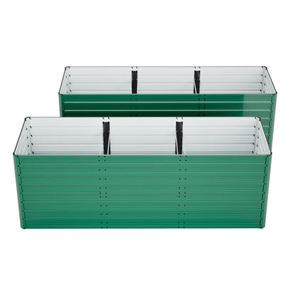 2-Pack 93.7" x 31.5" x 32.3" Raised Garden Bed with Ergonomic No-Bend Design