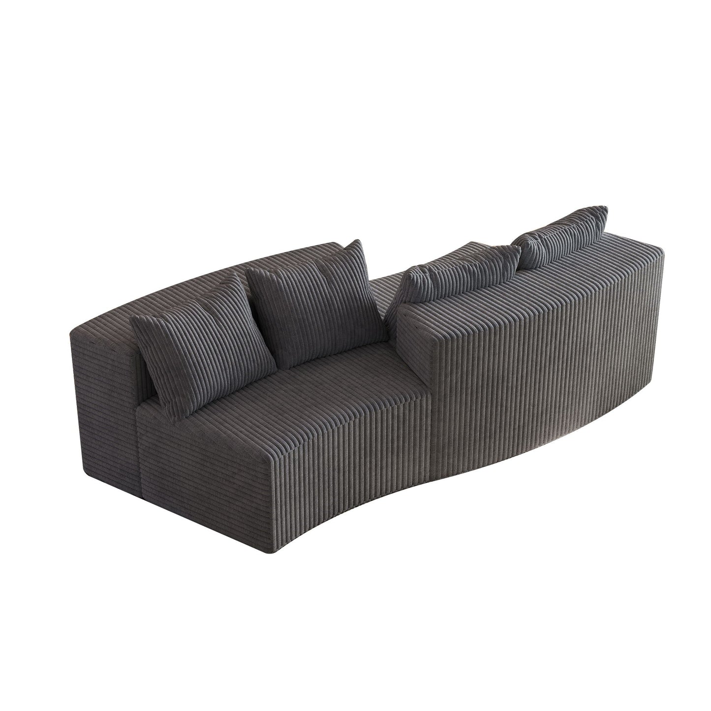 Curved Sectional Sofa With 4 Pillows, Modular Semi Circular Design