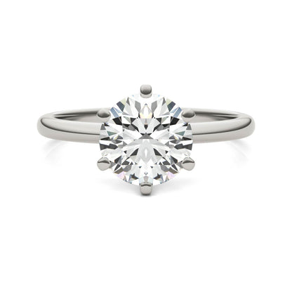 AGI Certified 3 CTW Lab Grown Diamond Solitaire Engagement Ring – G-VS Clarity, 14K White Gold