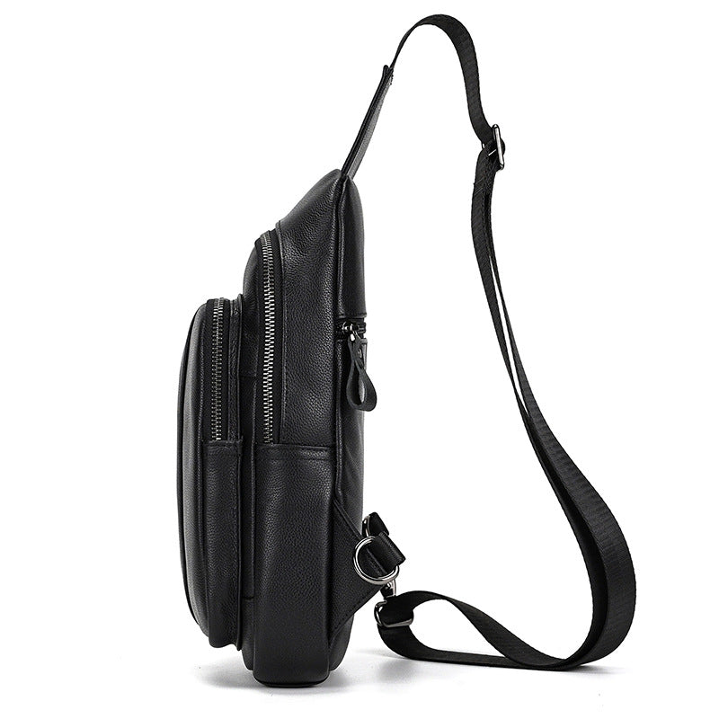 Leather Fashionable Large-Capacity Mens Crossbody Bag