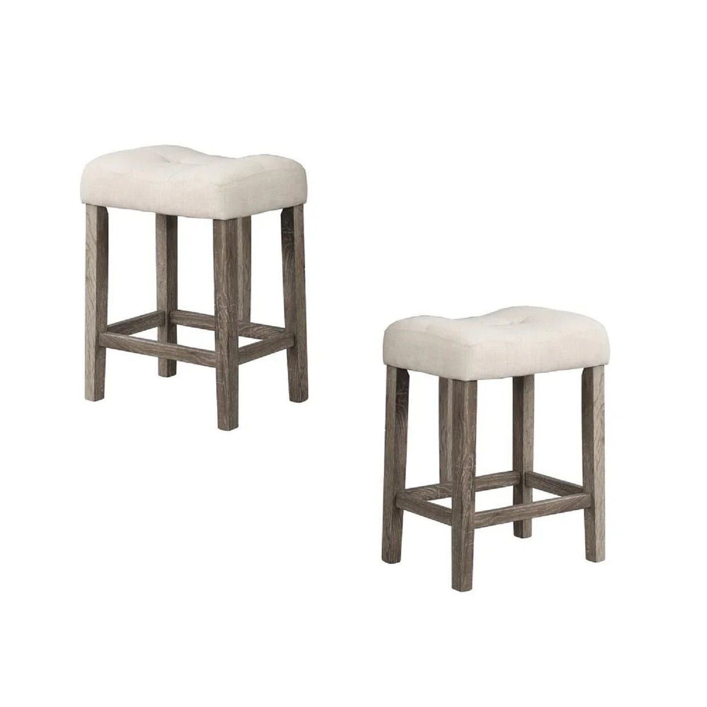 Transitional Style Counter Height Dining Stool With Footrest (Set of 2)