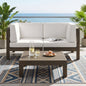 Brava X-Back 2-Seater Sectional Loveseat with Coffee Table