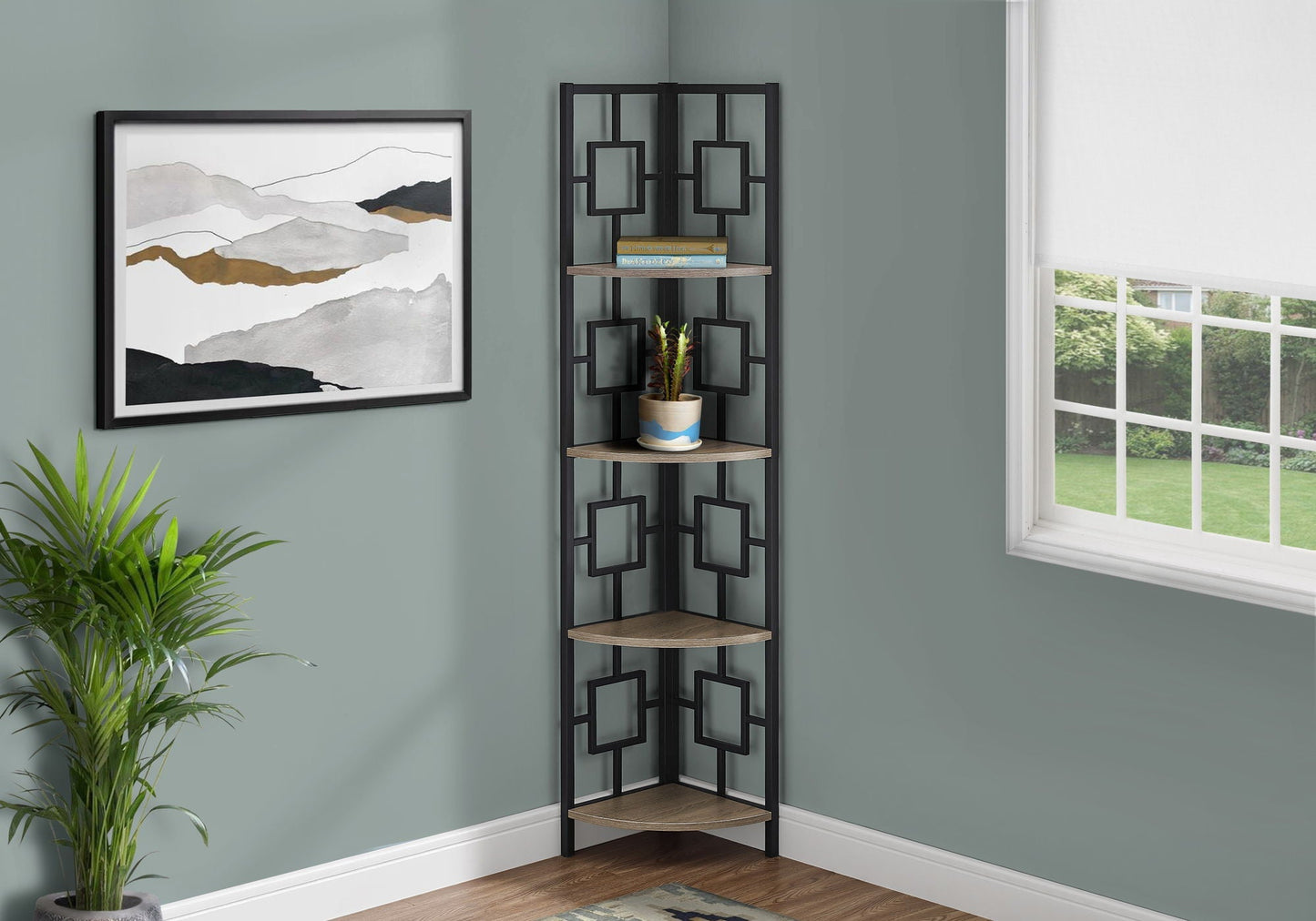 4 Tier Corner Bookshelf - Contemporary & Modern