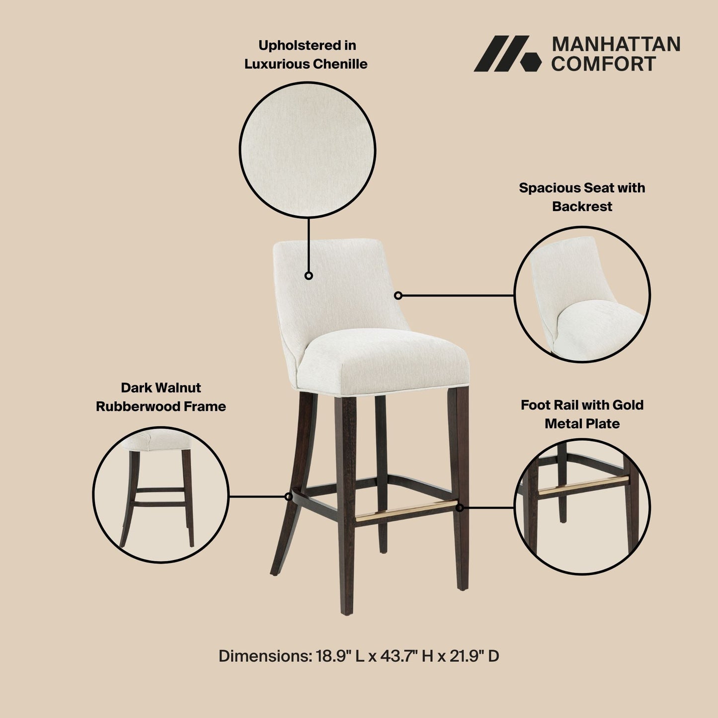 Beever - Barstool With Backrest