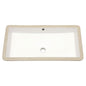 Modern Rectangular Undermount Bathroom Sink With Overflow Ceramic