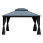 12'x14' Hardtop Gazebo with Resin Roof and Drainage Gutters