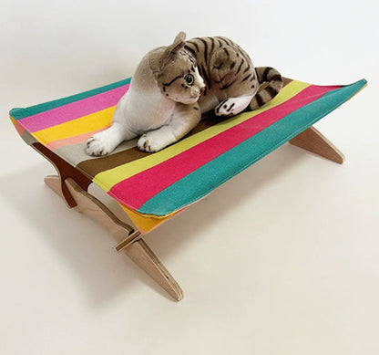 Dog Bed Cool-air DesignRaised Off The Ground To Prevent Rainbow Canvas Cat Bed