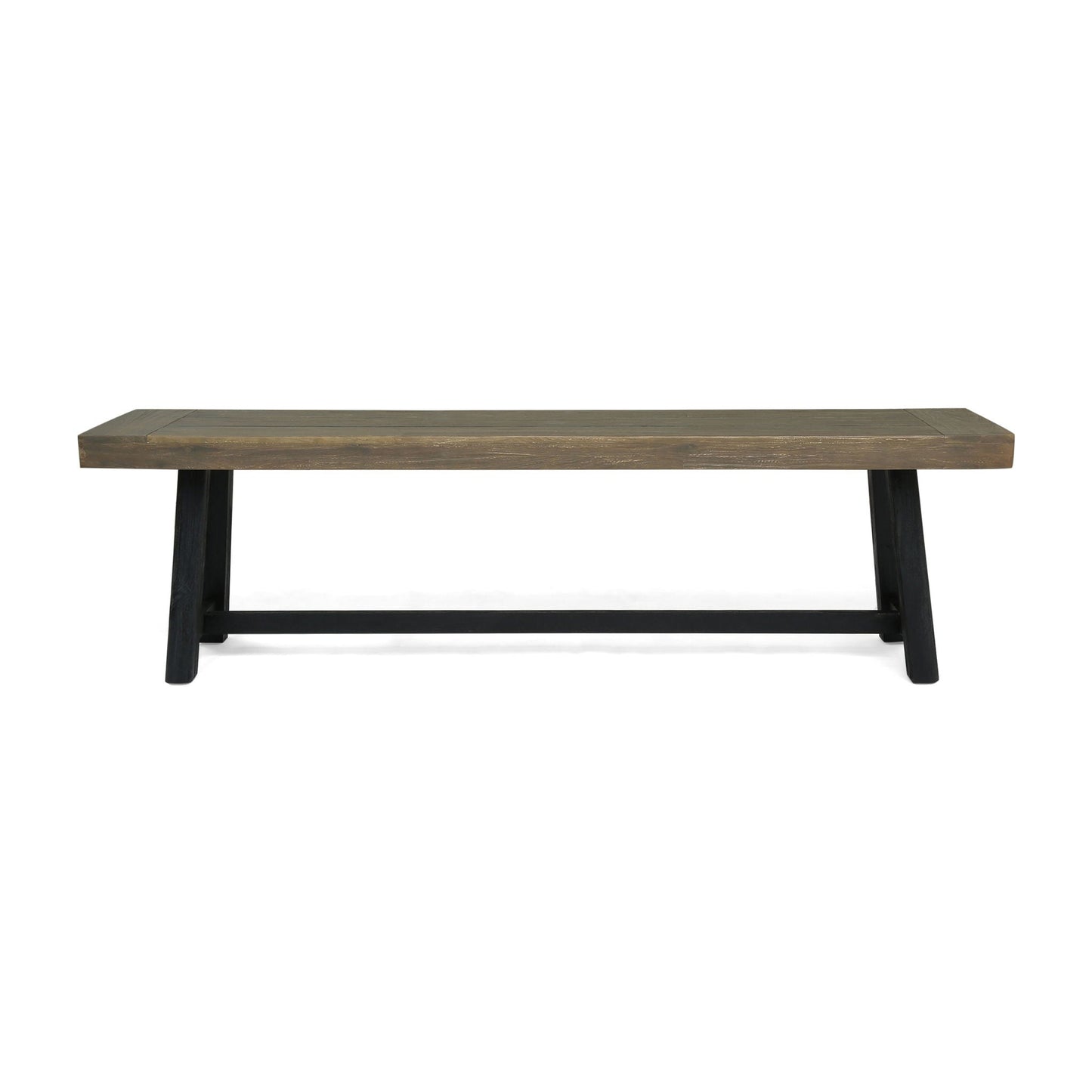 Cloud Outdoor Bench With Acacia Wood Frame And Slat Panel Design