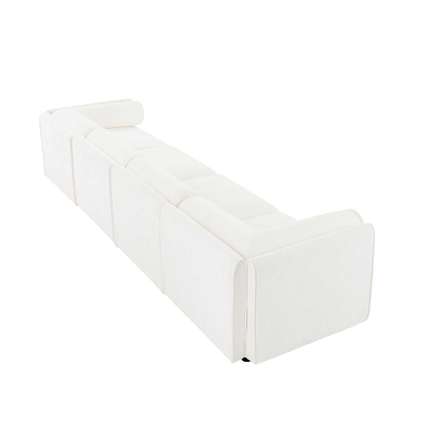 Stylish Sofa With Storage Seat And Cylindrical Backrest