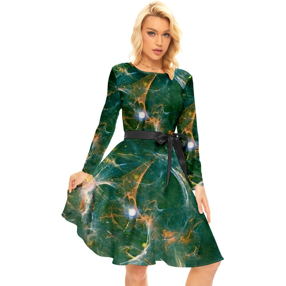 Halloween Pattern Tropical Plant Print Female Dress