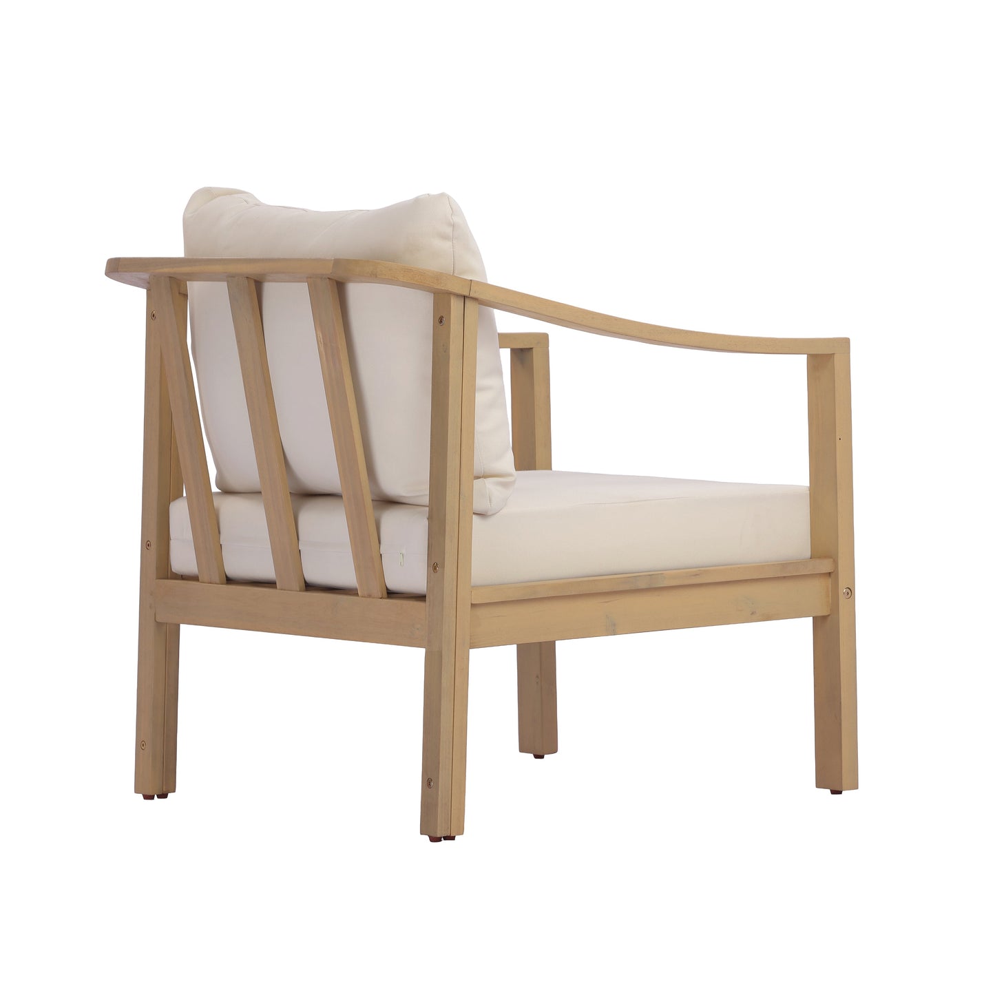 Acacia Wood Patio Furniture Club Chair Set of 2