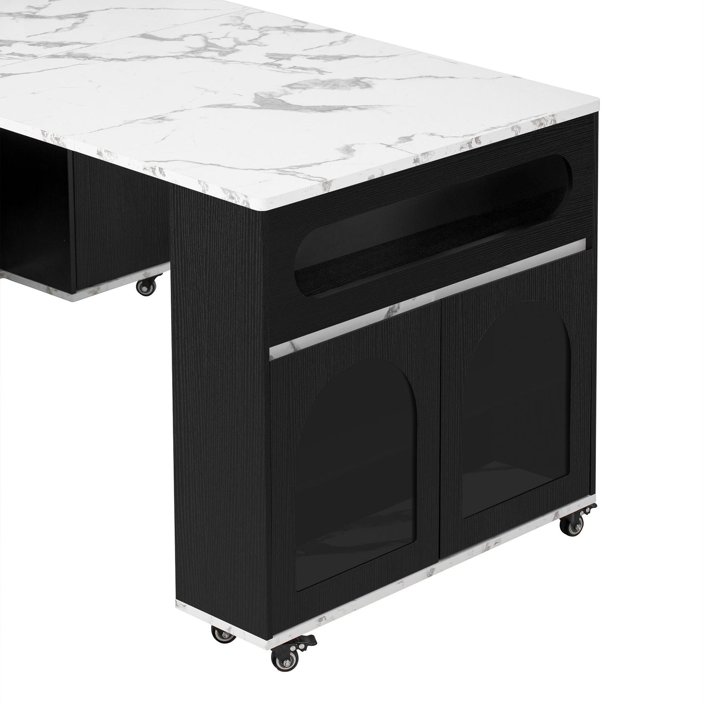 Extendable Dining Table With Folding Top, Rolling Kitchen Island With Drawers And Power Outlet
