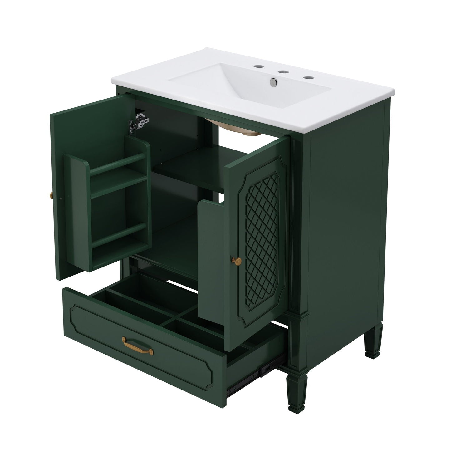 Bathroom Vanity With Sink, Soft Closing Door, Multi Functional Storage