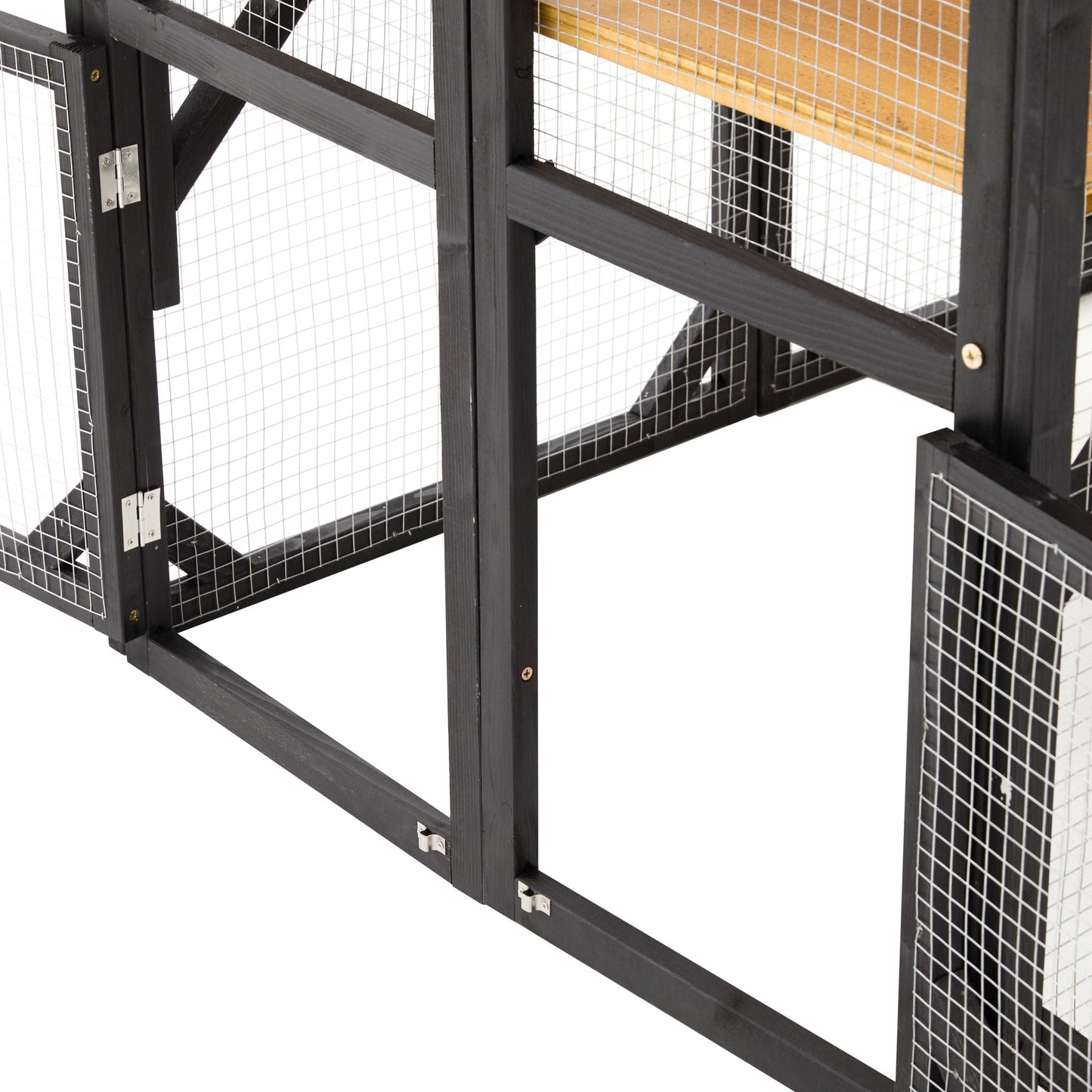 Outdoor Cat Enclosure With Sleeping Houses, Jumping Platforms, Scratching Post