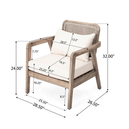 Outdoor Acacia Wood Patio Club Chair
