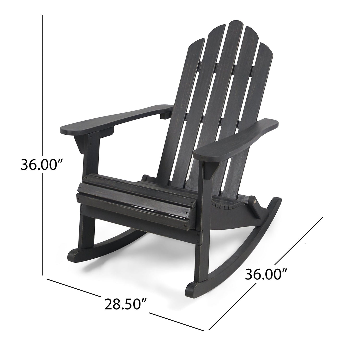 Echoes Outdoor Acacia Wood Adirondack Rocking Chair