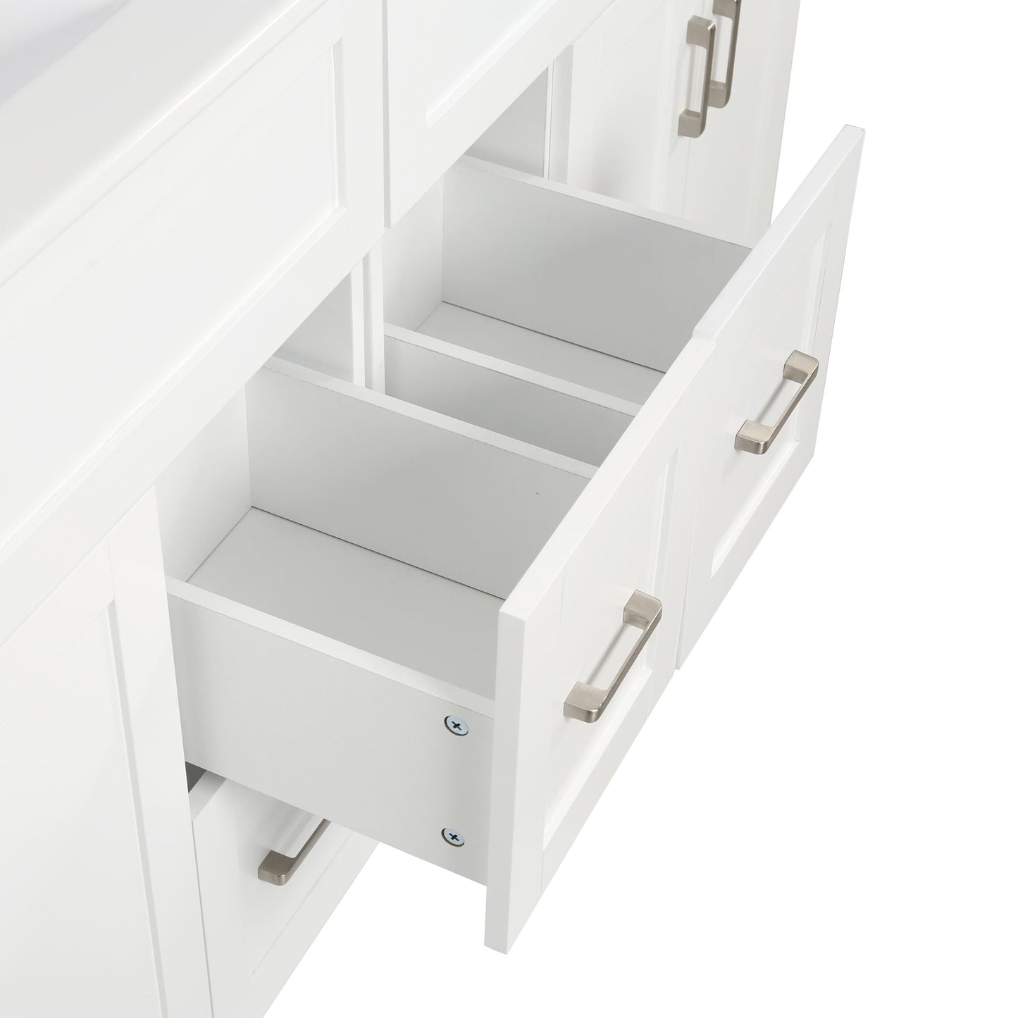 Bathroom Vanity With 2 Doors, 2 Drawers, Adjustable Shelf, Hidden Slides & Soft Close Hinges