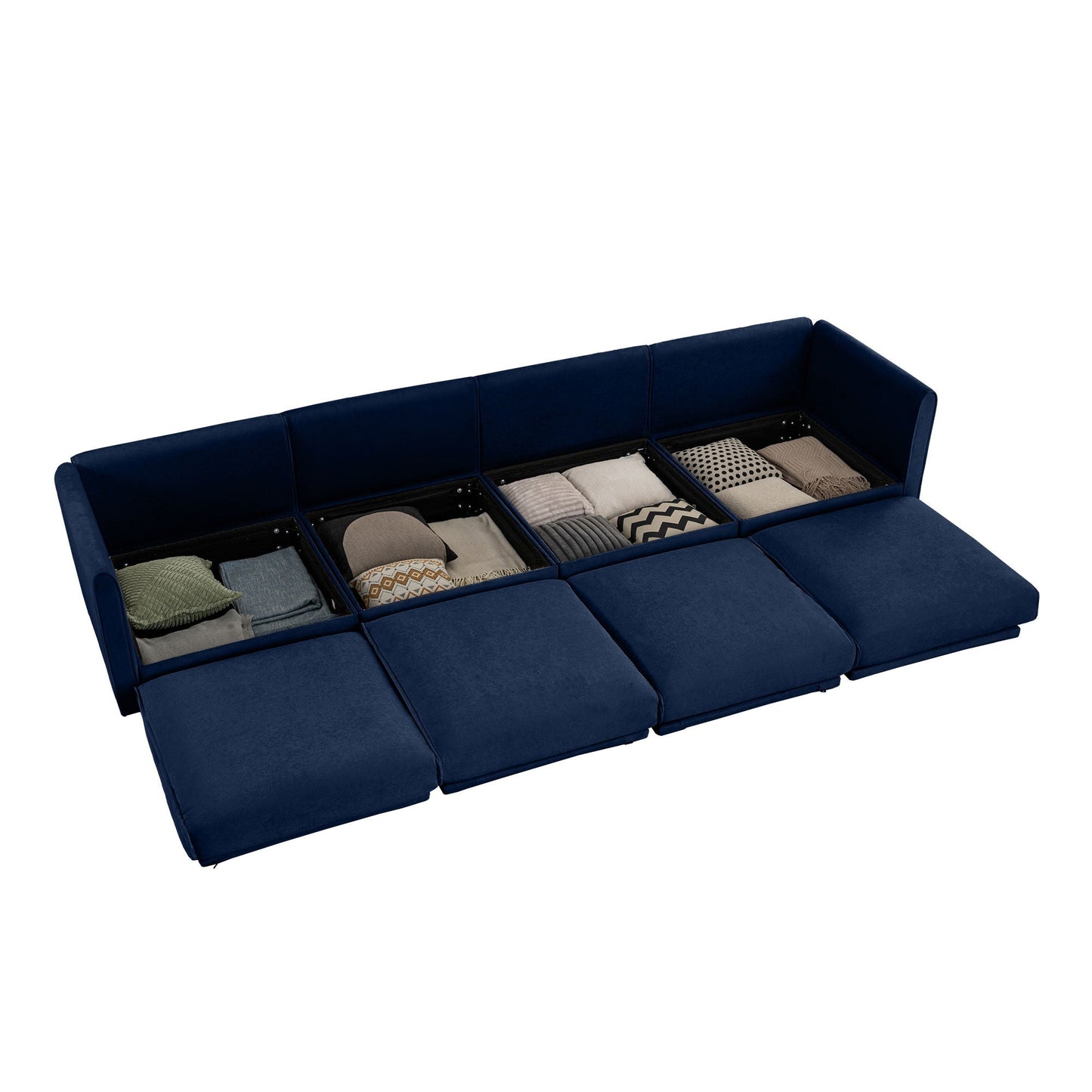Stylish Sofa With Storage Seat And Cylindrical Backrest