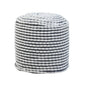 River Handcrafted Cylindrical Pouf in Water Resistant Fabric