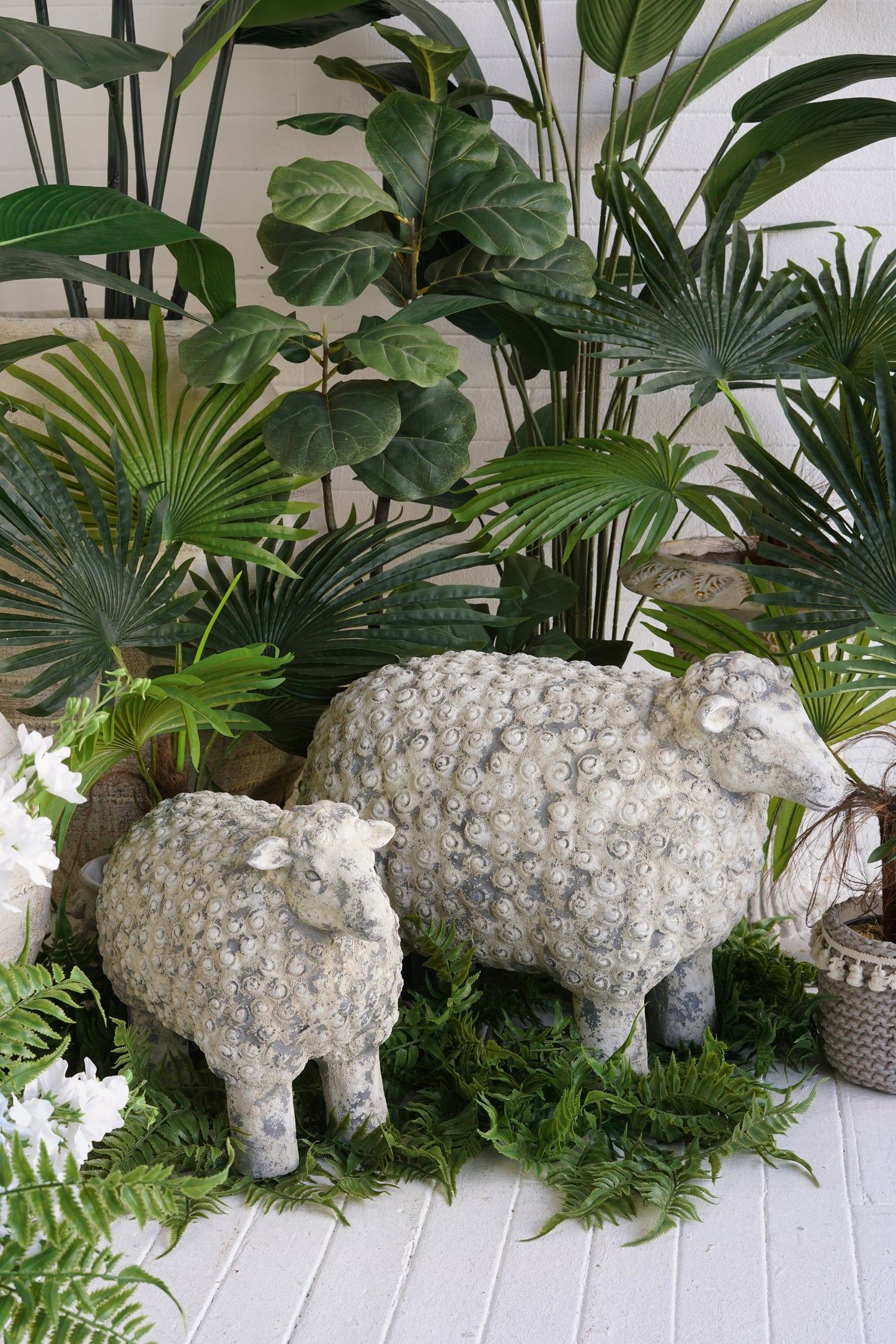18x9.5x14" Magnesium Sheep Figurine with Weathered Finish