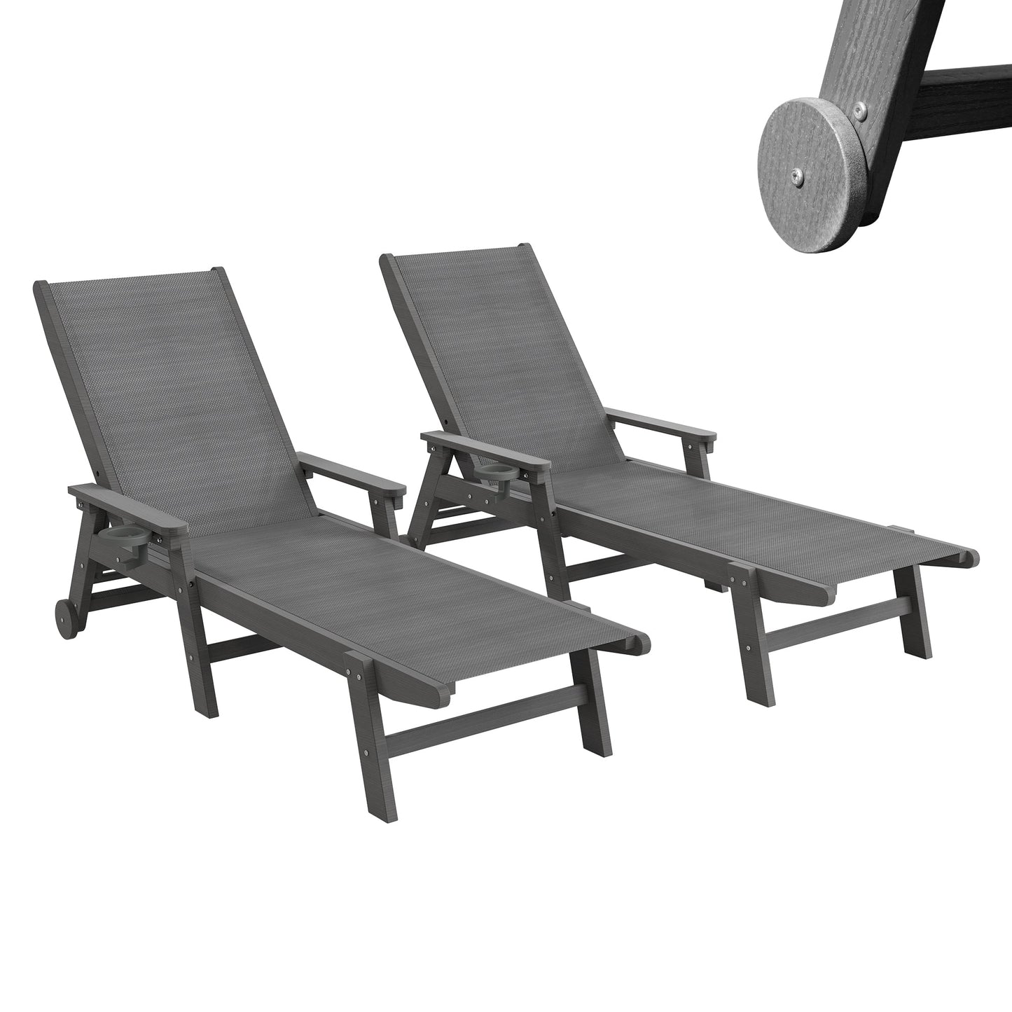 Outdoor Pool Lounge Chairs Set of 2