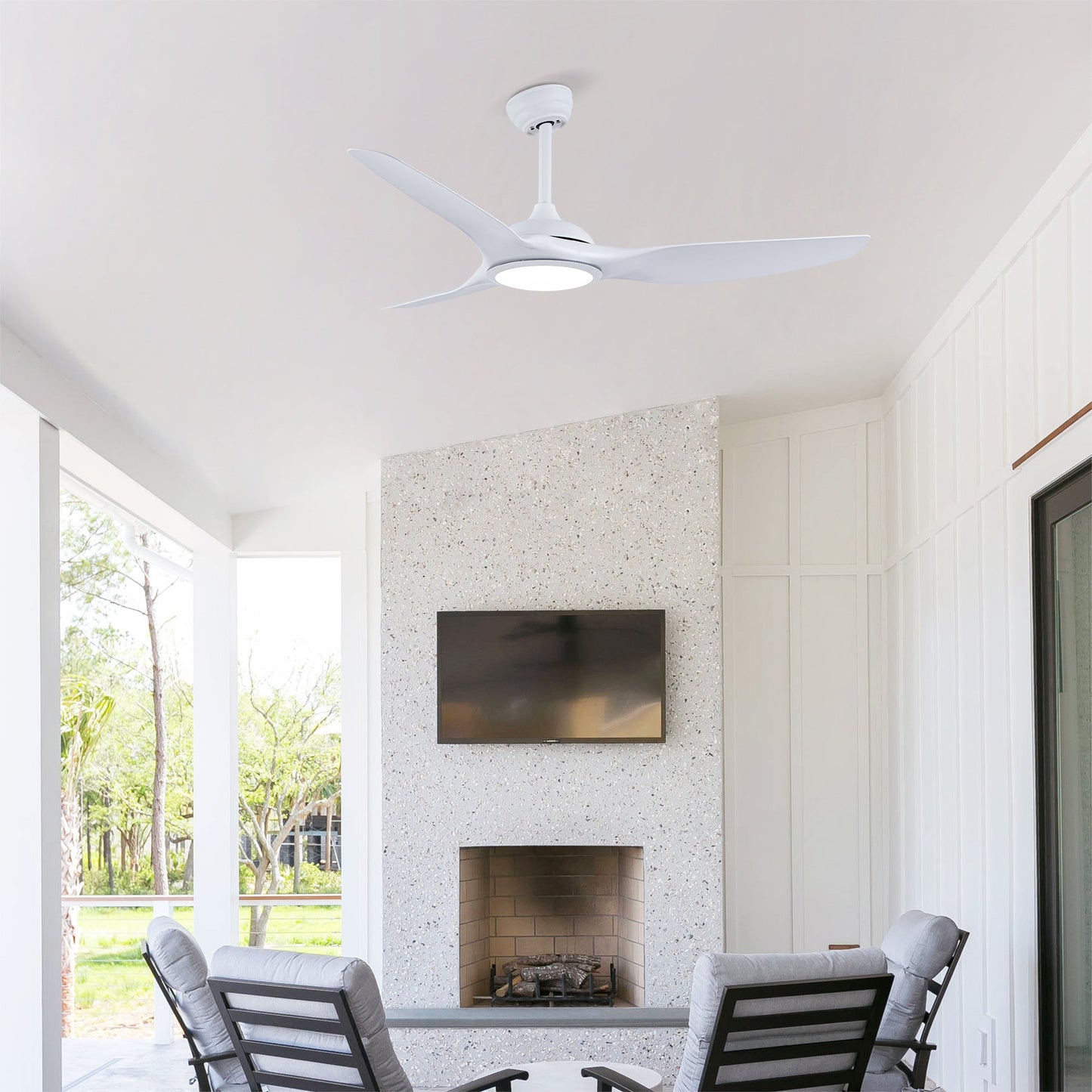 52 Inch ABS Blades Ceiling Fan with LED Light Kit