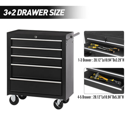 5-Drawer Rolling Tool Chest w/Lock & Key