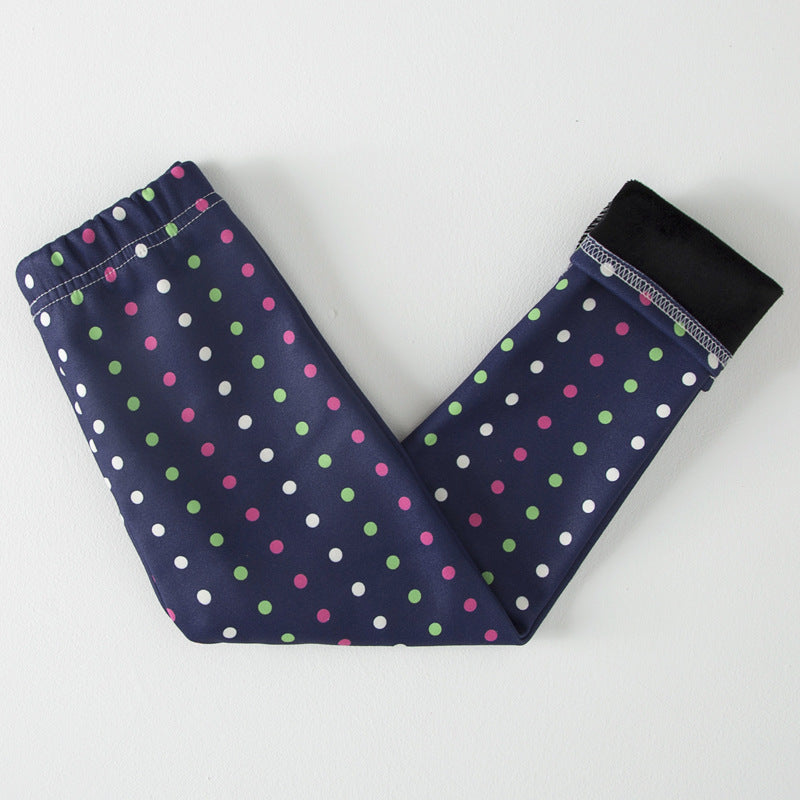 Basic Fleece-lined Extra-thick Childrens Leggings