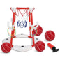 Summer Pool Basketball Hoop Toy Set With 4 Basketballs 4 Circles Pump Floating Swimming Pool Basketball Games Poolside Water Play Toy For 3-12Years Ol