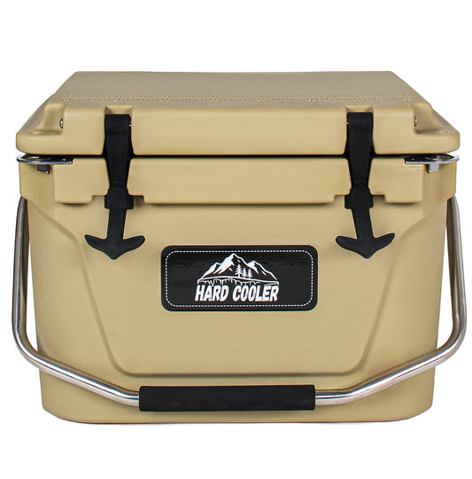 20 Quart Khaki Cooler, Ultra-Tough Hard Shell Ice Chest