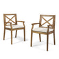 Perla Dining Chair 2-Piece Set with Cream Cushions