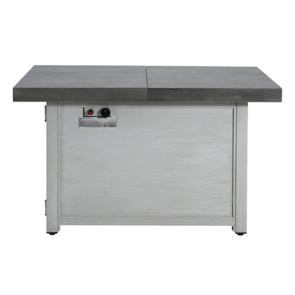 Extendable Rectangle Aluminum Alloy Fire Pit Table, 50,000 BTU