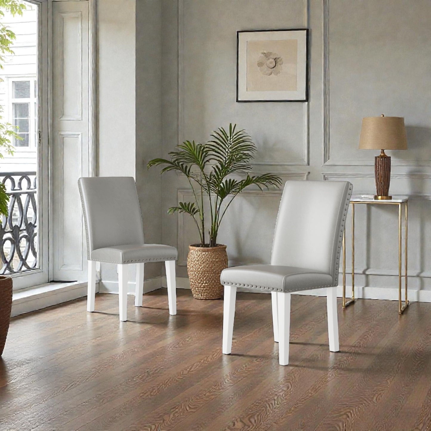 Upholstered Dining Chair With High Back Design (Set of 2)