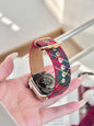 Christmas-themed Wool And Leather Watch Strap Suitable For