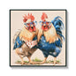 Rooster, Chicken Pictures Wall Decor For Home Decor - Yellow / Red